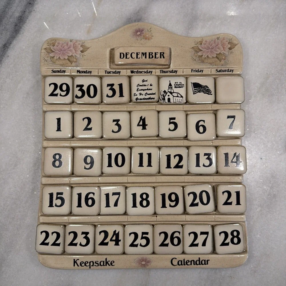 Vintage Rare Ceramic Perpetual Calander 0021